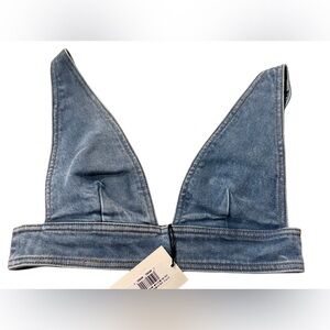 LNDN Denim, size XXS,‎ Medium Blue Denim Women's Bra Top